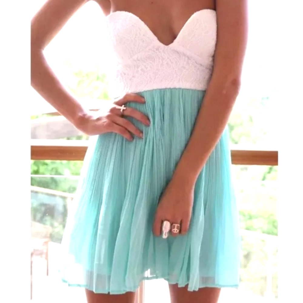 Sabo Skirt teal corset tube mini dress